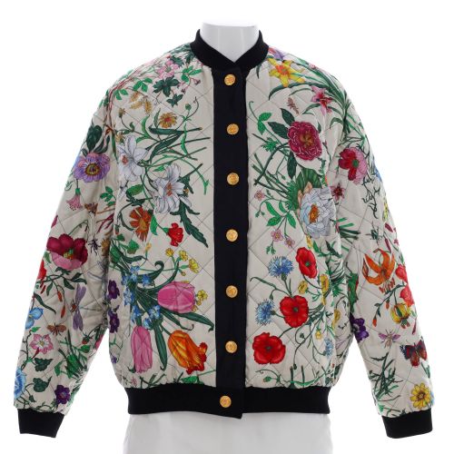 Women's Disney Reversible Bomber Jacket Quilted Printed Silk