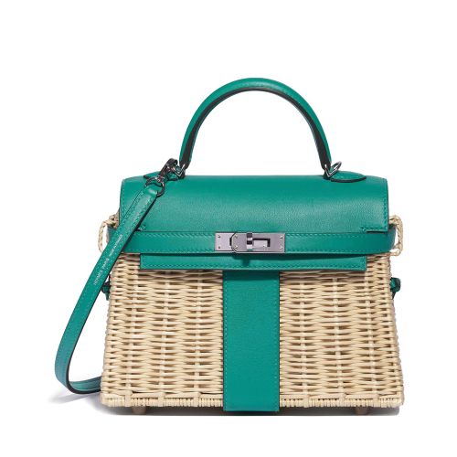 Hermes Kelly Picnic Mini Osier / Swift Vert Verone