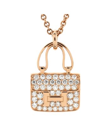 Amulettes Constance Pendant NM Necklace 18K Rose Gold and Diamonds